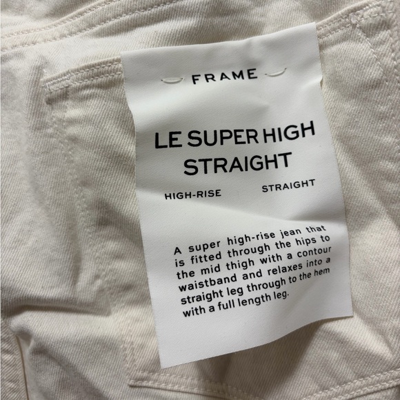 FRAME- Cream 'Le Super High Straight'. Size: 31 Rtl $245 - Picture 4 of 14